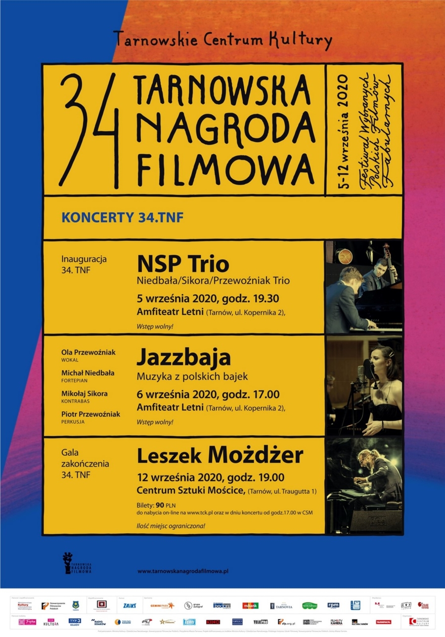 Plakat koncertów towarzyszących 34. Tarnowskiej Nagrodzie Filmowej